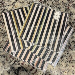 Mackenzie-Childs COURTLY STRIPE Soft COTTON NAPKINS (Qty 4) ea NWT in package.